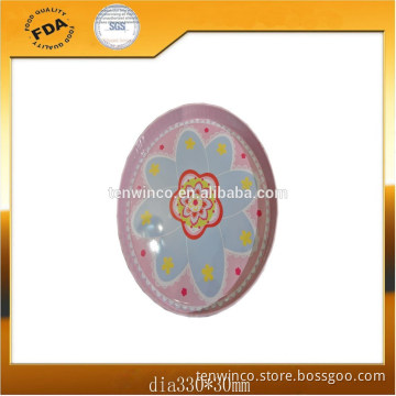 Round Tin Tray with Rubber Oil Printing Finish
